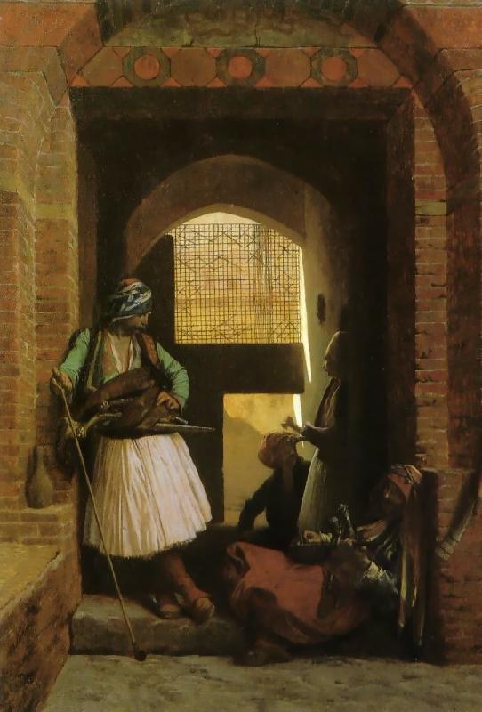 Jean Leon Gerome Arnauts of Cairo at the Gate of Bab-el-Nasr oil painting picture